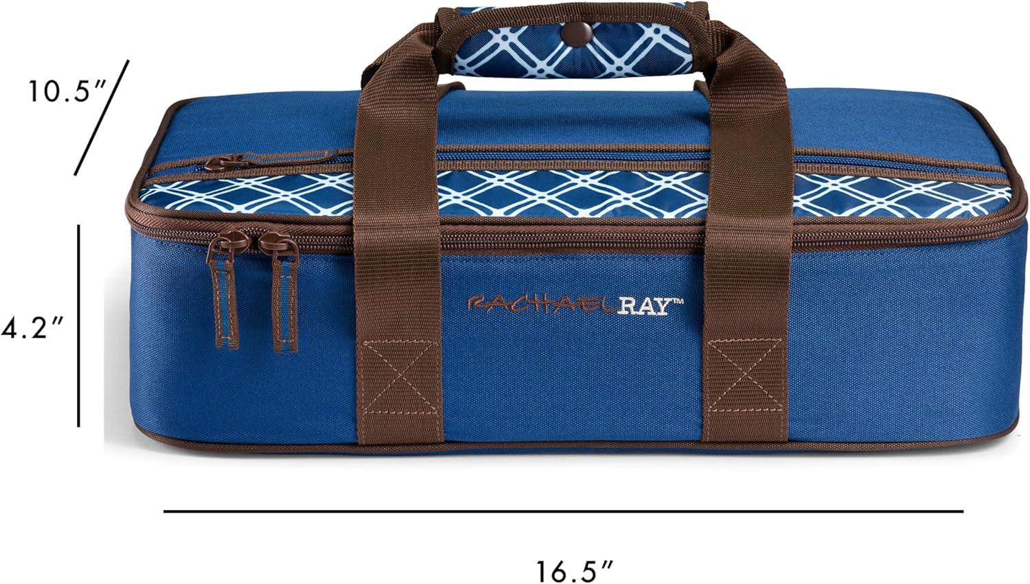 imageRachael Ray Lasagna Lugger Thermal Insulated Casserole Carrier for Hot or Cold Food Lugger Tote for Potluck Parties Picnic and Cookouts Fits 9quot x 13quot Baking DishBlue Plaid