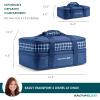 imageRachael Ray Expandable Insulated Casserole Carrier for Hot or Cold Food Thermal Lasagna Lugger Tote for Potluck Parties Picnic and Cookouts Fits 9quot x 13quot Baking DishBlue Gingham