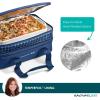 imageRachael Ray Expandable Insulated Casserole Carrier for Hot or Cold Food Thermal Lasagna Lugger Tote for Potluck Parties Picnic and Cookouts Fits 9quot x 13quot Baking DishBlue Gingham