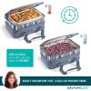 imageRachael Ray Expandable Insulated Casserole Carrier for Hot or Cold Food Thermal Lasagna Lugger Tote for Potluck Parties Picnic and Cookouts Fits 9quot x 13quot Baking DishSlate Stripe