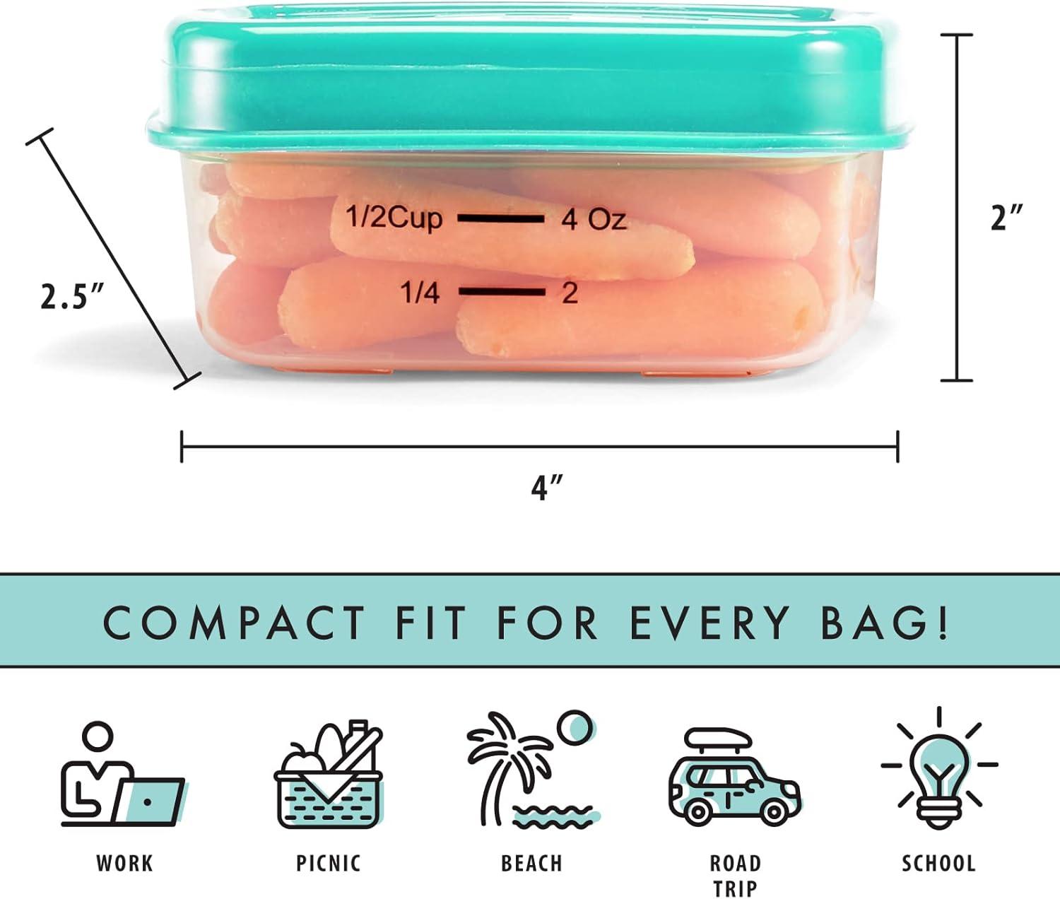 imageFit ampamp Fresh 12Cup Snack Set Condiment ampamp Salad Dressing Containers Reusable ampamp Leakproof Lunch Containers Perfect for Insulated Lunch Bag Lunch Box ampamp More 5PK Multicolor12 Cup
