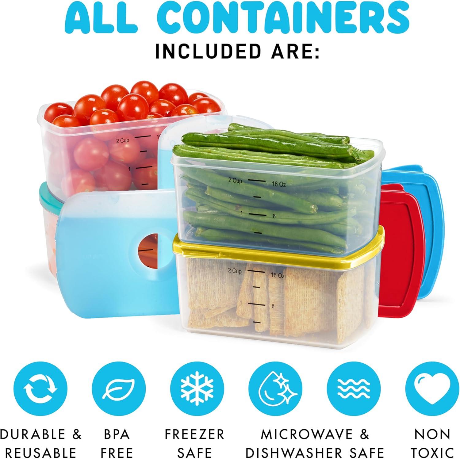 imageFit ampamp Fresh 12Cup Snack Set Condiment ampamp Salad Dressing Containers Reusable ampamp Leakproof Lunch Containers Perfect for Insulated Lunch Bag Lunch Box ampamp More 5PK Multicolor2 cup