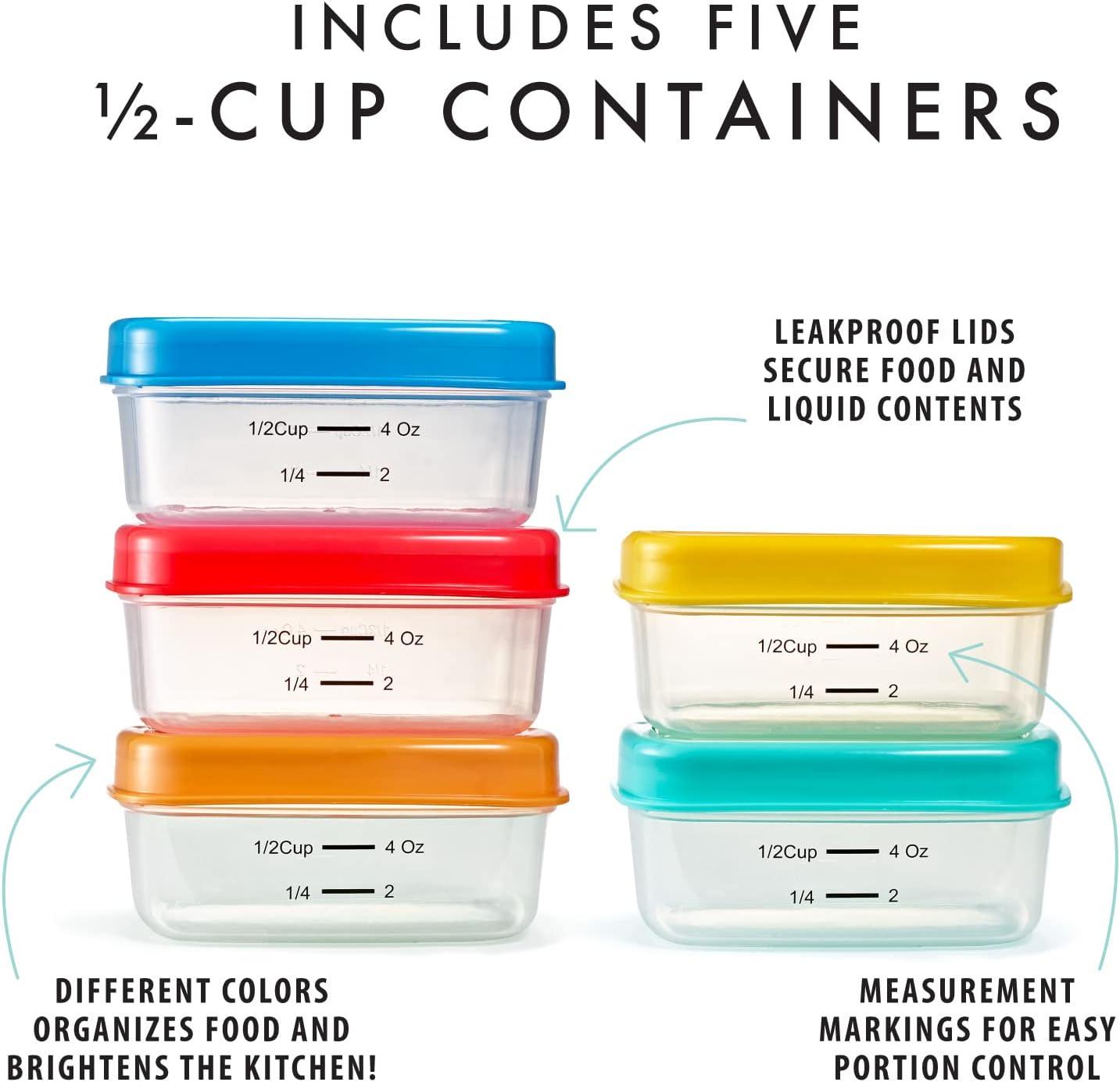 imageFit ampamp Fresh 12Cup Snack Set Condiment ampamp Salad Dressing Containers Reusable ampamp Leakproof Lunch Containers Perfect for Insulated Lunch Bag Lunch Box ampamp More 5PK Multicolor12 Cup