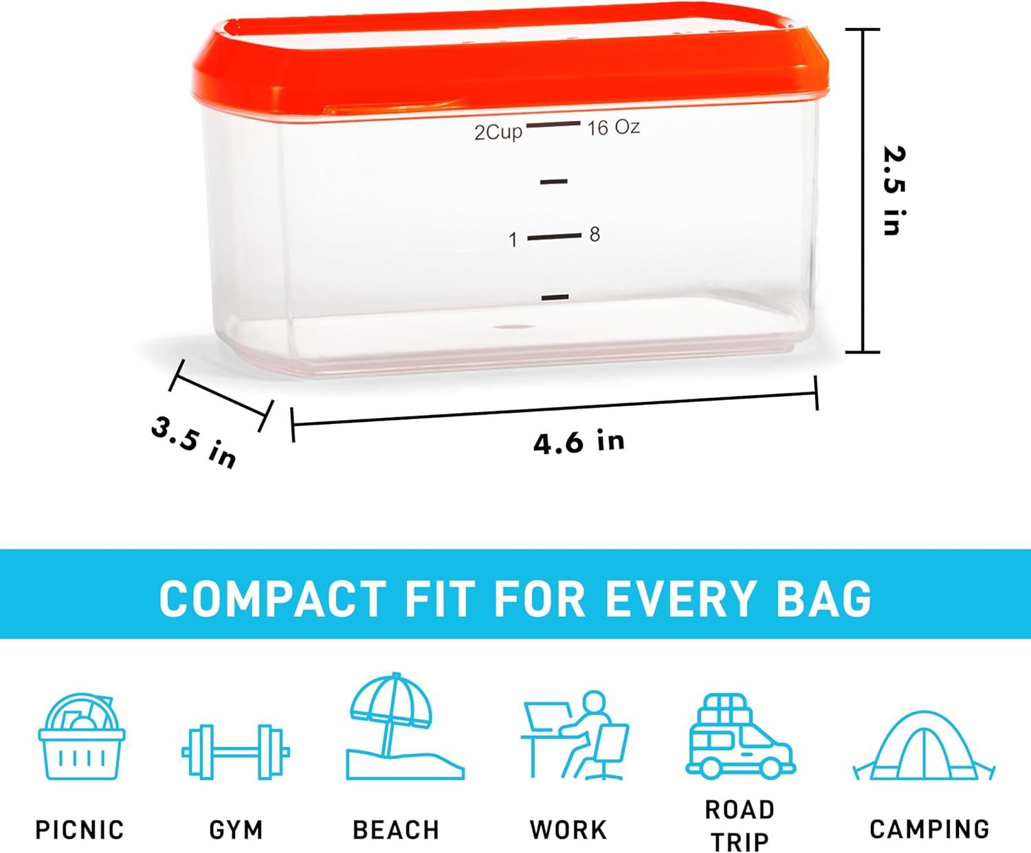 imageFit ampamp Fresh 12Cup Snack Set Condiment ampamp Salad Dressing Containers Reusable ampamp Leakproof Lunch Containers Perfect for Insulated Lunch Bag Lunch Box ampamp More 5PK Multicolor2 cup