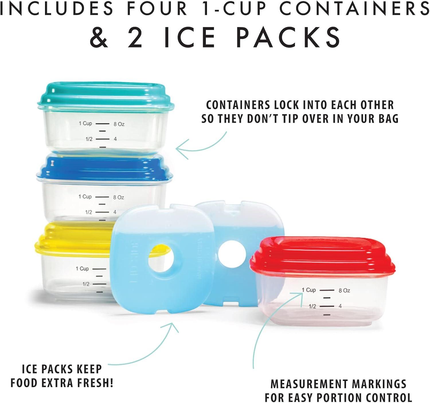 imageFit ampamp Fresh 12Cup Snack Set Condiment ampamp Salad Dressing Containers Reusable ampamp Leakproof Lunch Containers Perfect for Insulated Lunch Bag Lunch Box ampamp More 5PK Multicolor1 Cup