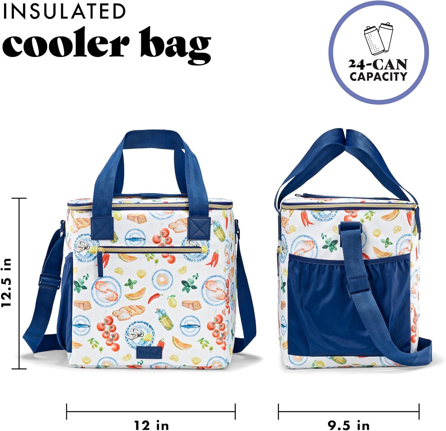 imageFit ampamp Fresh 24Can Soft Cooler Bag Insulated LeakResistant Portable Soft Cooler Large Cooler Soft Sided Cooler Bag Travel Cooler Pina ColadaAl Fresco