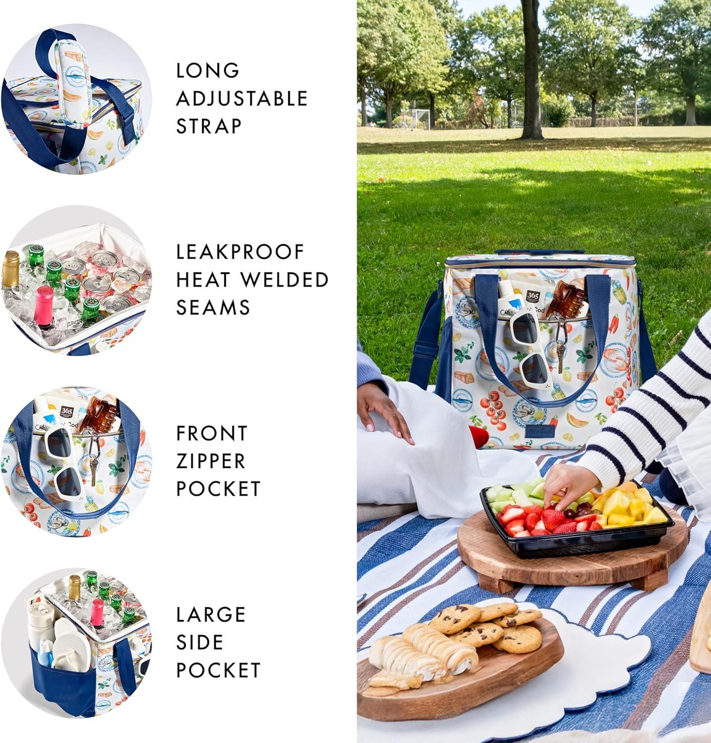 imageFit ampamp Fresh 24Can Soft Cooler Bag Insulated LeakResistant Portable Soft Cooler Large Cooler Soft Sided Cooler Bag Travel Cooler Pina ColadaAl Fresco