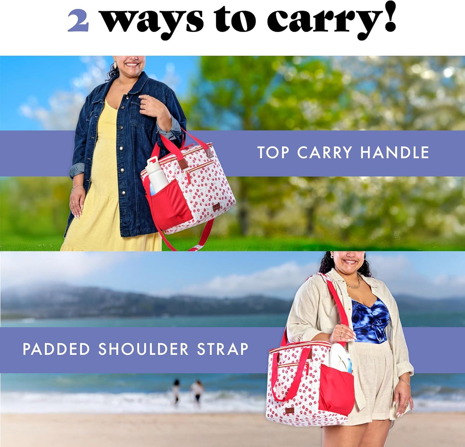 imageFit ampamp Fresh 24Can Soft Cooler Bag Insulated LeakResistant Portable Soft Cooler Large Cooler Soft Sided Cooler Bag Travel Cooler Pina ColadaCherry