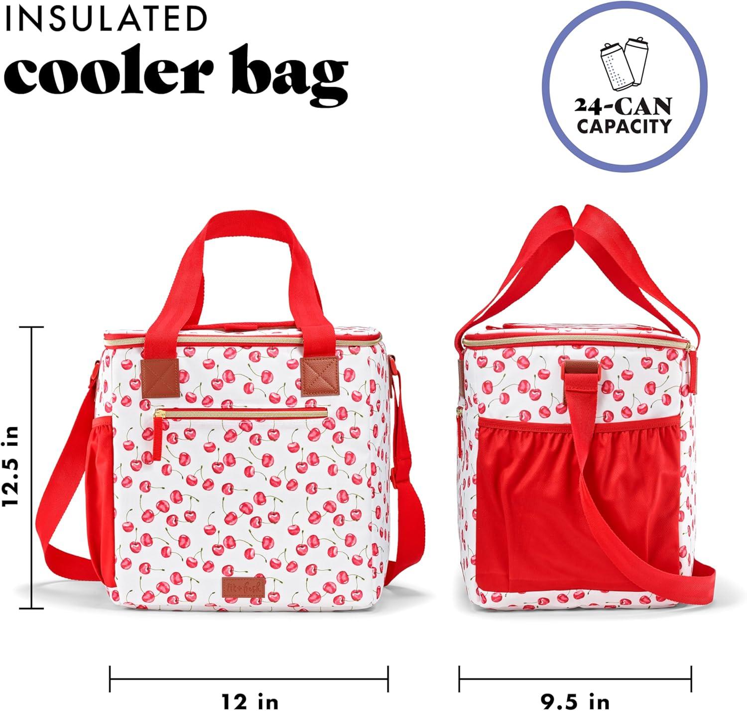 imageFit ampamp Fresh 24Can Soft Cooler Bag Insulated LeakResistant Portable Soft Cooler Large Cooler Soft Sided Cooler Bag Travel Cooler Pina ColadaCherry