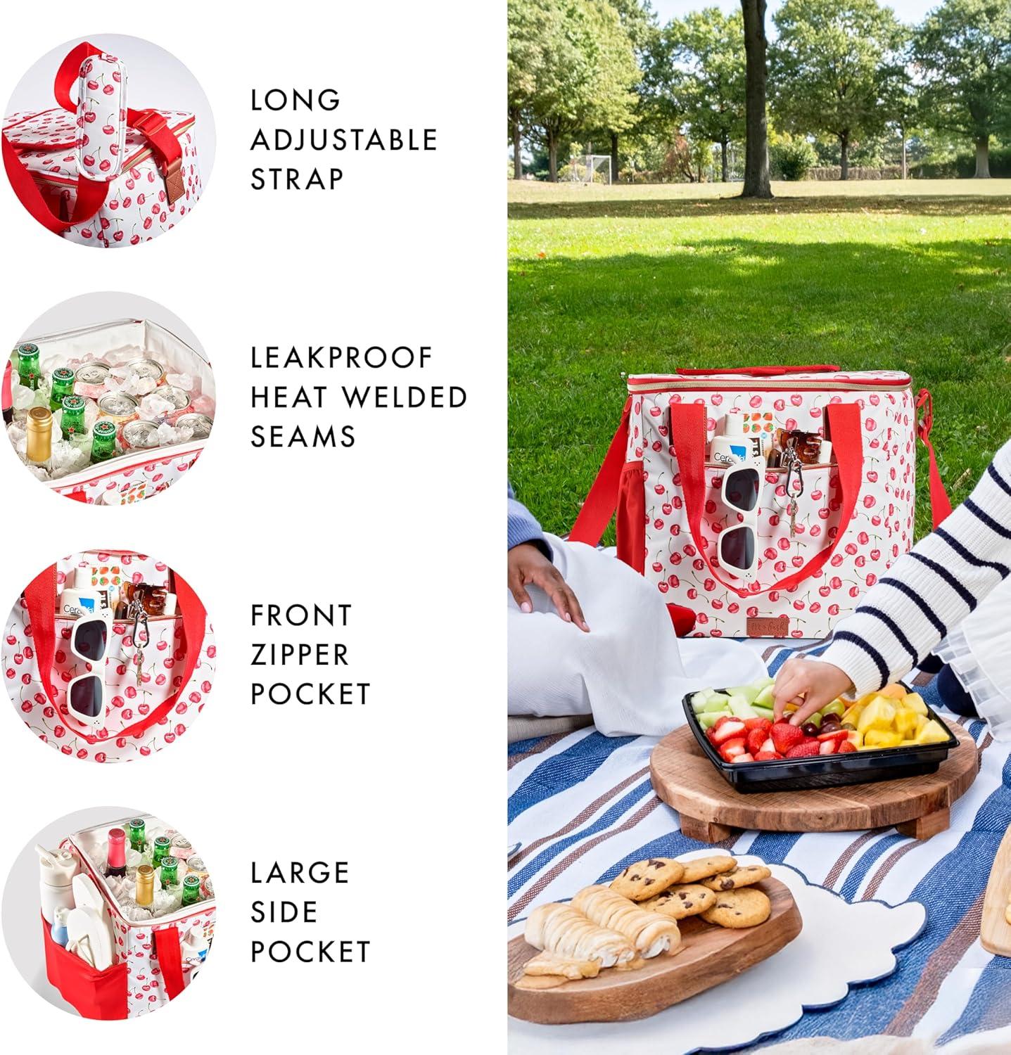 imageFit ampamp Fresh 24Can Soft Cooler Bag Insulated LeakResistant Portable Soft Cooler Large Cooler Soft Sided Cooler Bag Travel Cooler Pina ColadaCherry