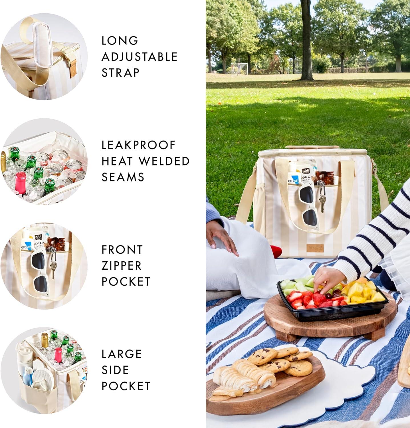 imageFit ampamp Fresh 24Can Soft Cooler Bag Insulated LeakResistant Portable Soft Cooler Large Cooler Soft Sided Cooler Bag Travel Cooler Pina ColadaPina Colada