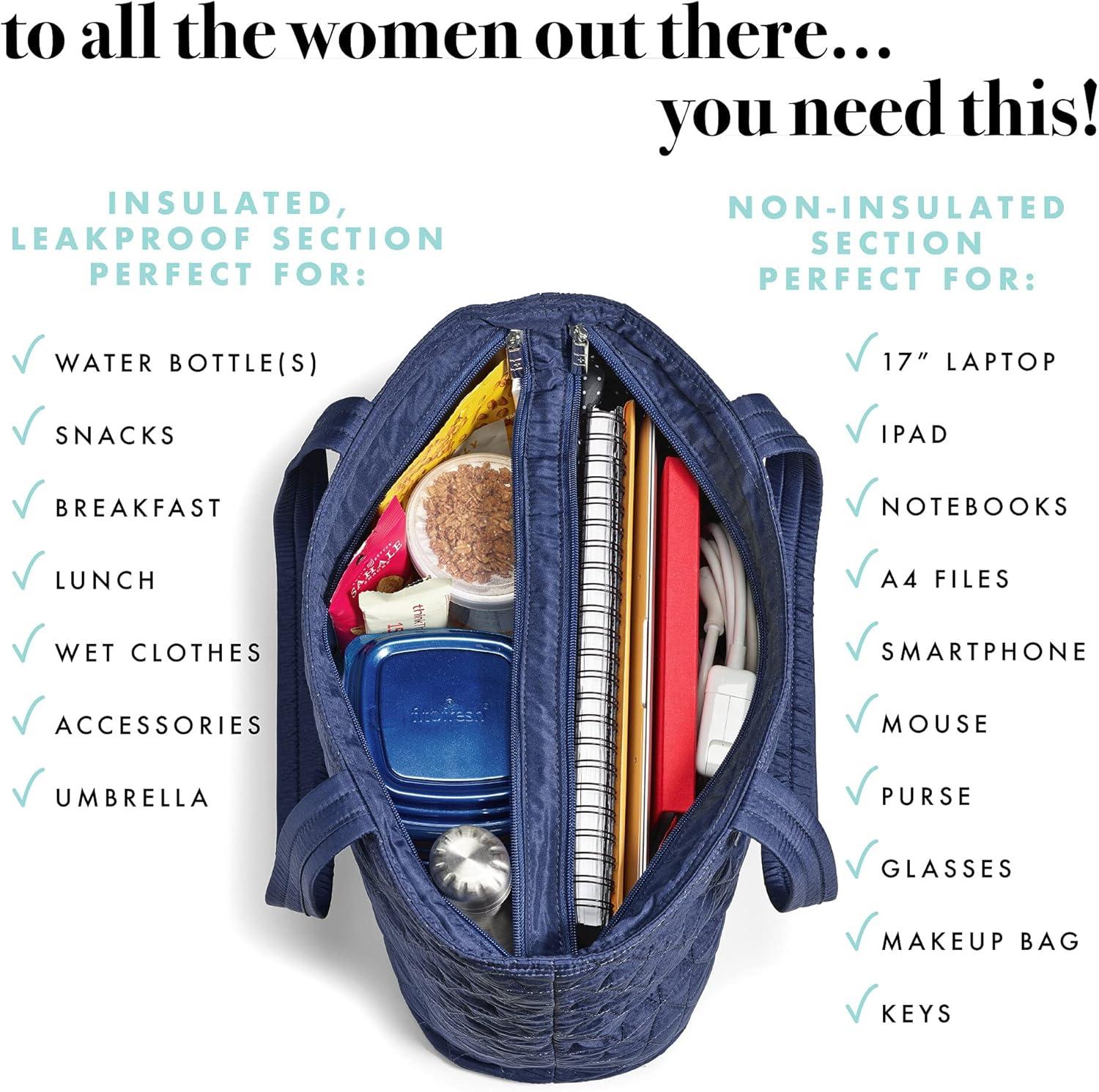 imageFit ampamp Fresh 2in1 Insulated Lunch ampamp Travel ToteNavy