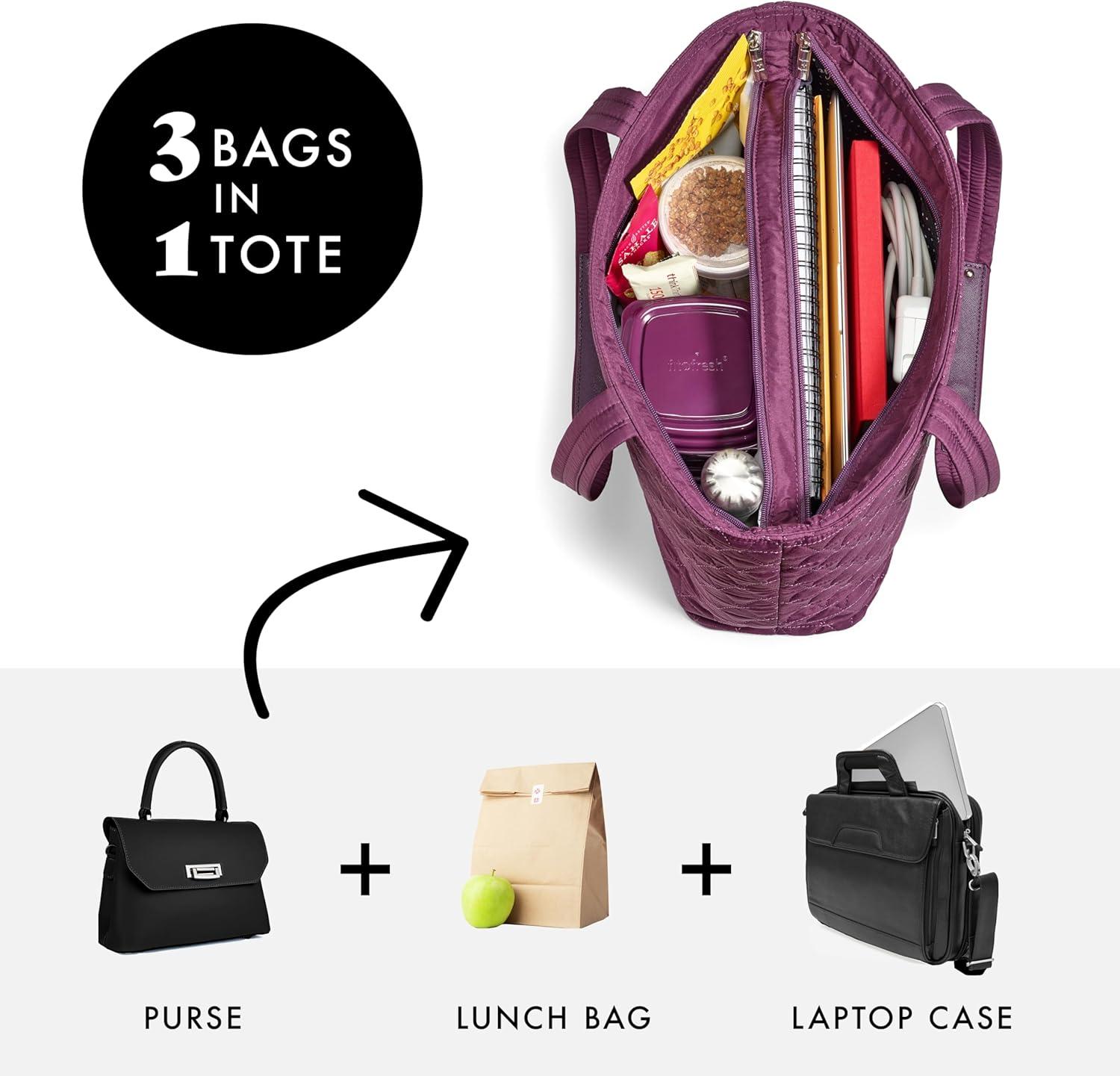imageFit ampamp Fresh 2in1 Insulated Lunch ampamp Travel TotePlum