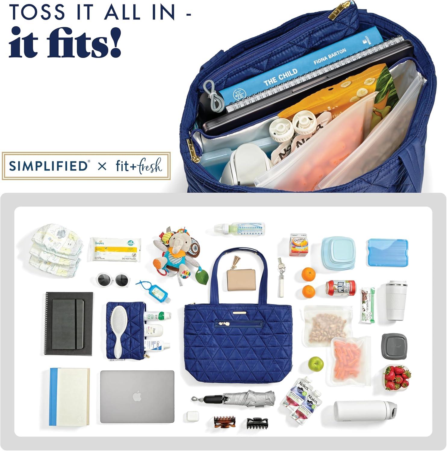 imageFit ampamp Fresh 2in1 Insulated Lunch ampamp Travel ToteSimplified Navy