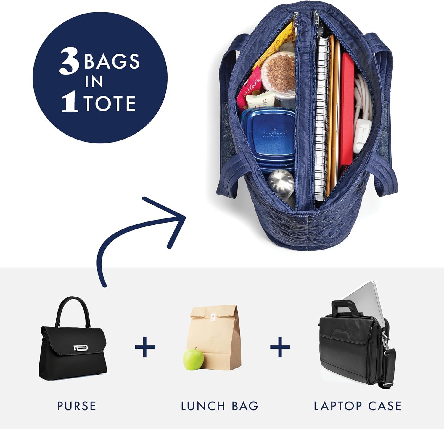imageFit ampamp Fresh 2in1 Insulated Lunch ampamp Travel ToteSimplified Navy