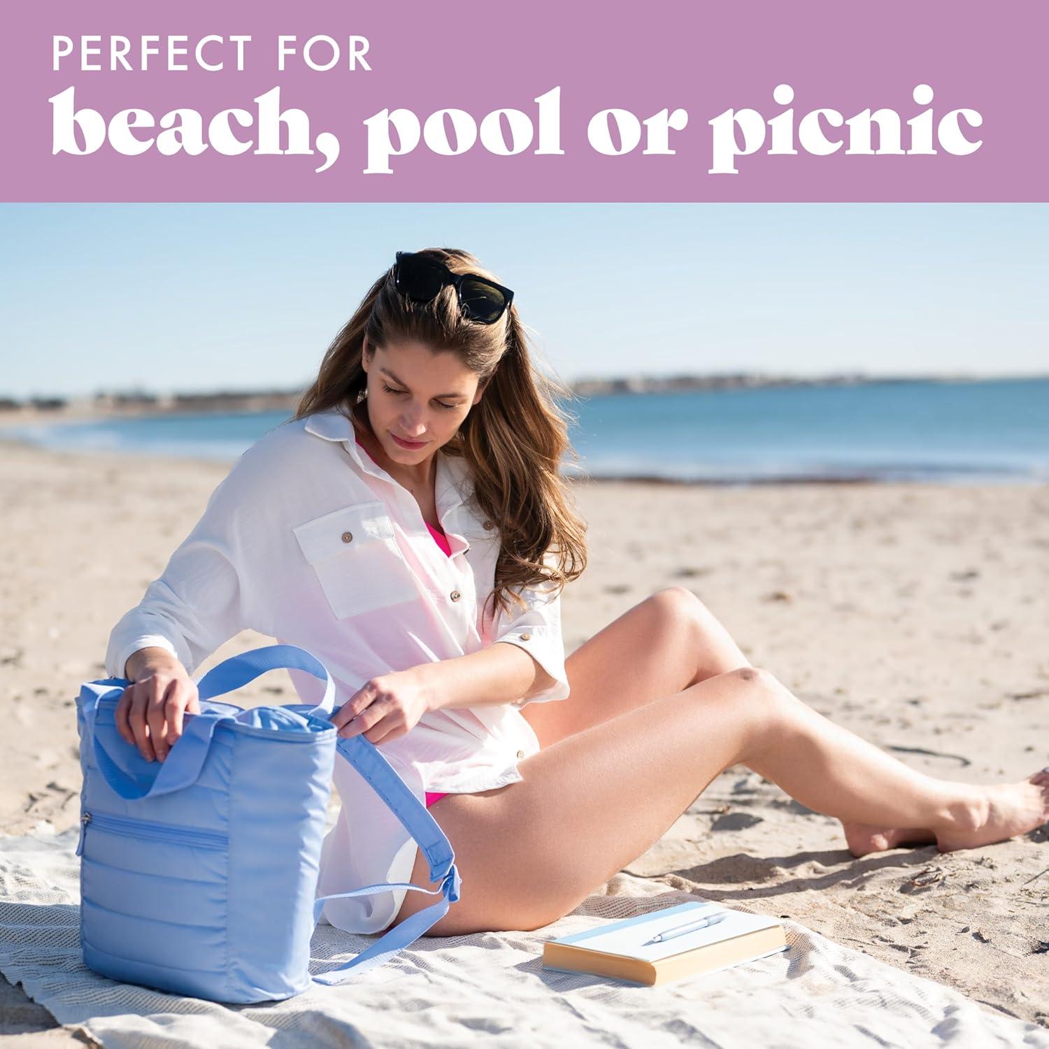 imageFit ampamp Fresh Carefree Cooler Collection  Insulated Leakproof WaterResistant Tote ampamp Mini Sling Bag for Summer Pool ampamp Travel18Can  Cornflower