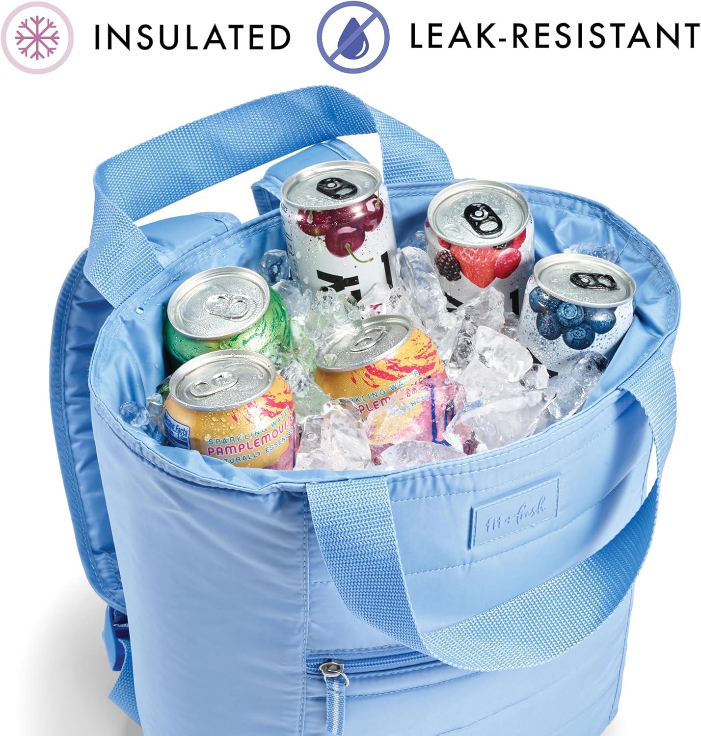 imageFit ampamp Fresh Carefree Cooler Collection  Insulated Leakproof WaterResistant Tote ampamp Mini Sling Bag for Summer Pool ampamp Travel18Can  Cornflower