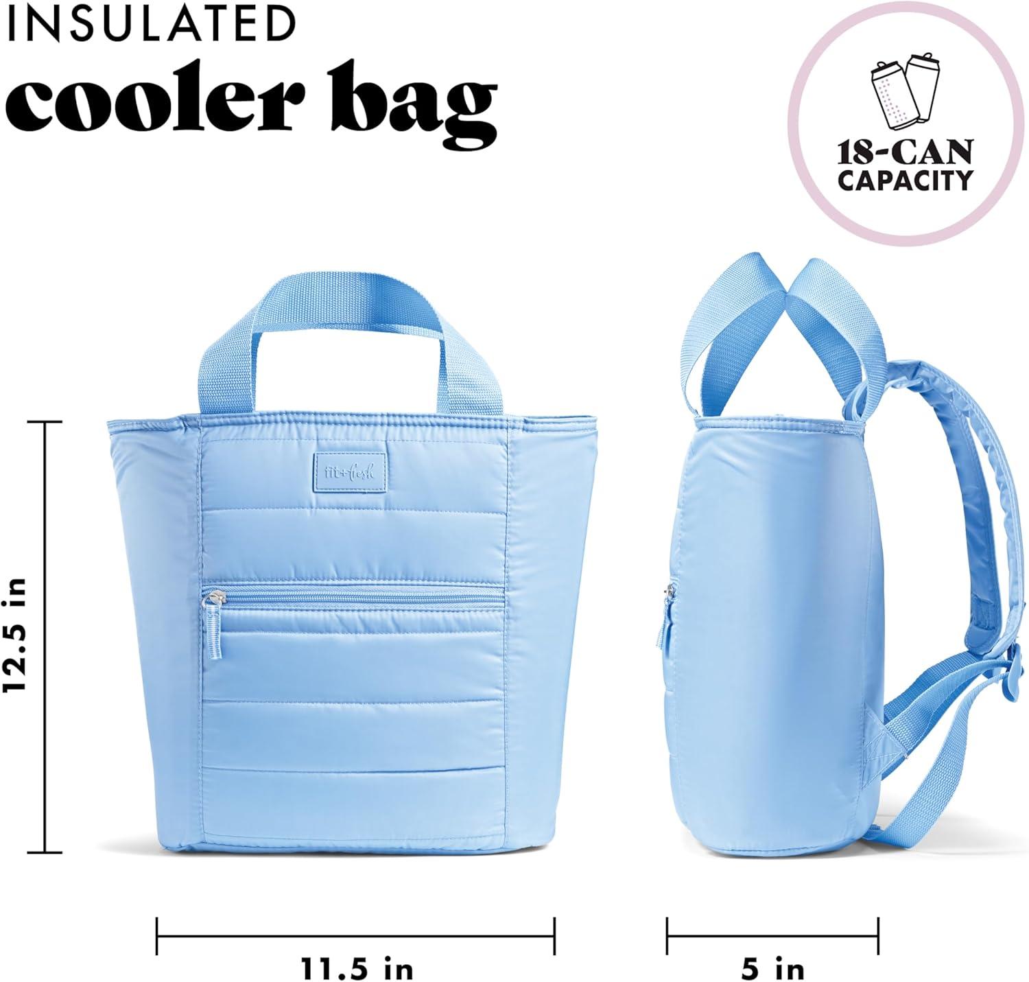 imageFit ampamp Fresh Carefree Cooler Collection  Insulated Leakproof WaterResistant Tote ampamp Mini Sling Bag for Summer Pool ampamp Travel18Can  Cornflower