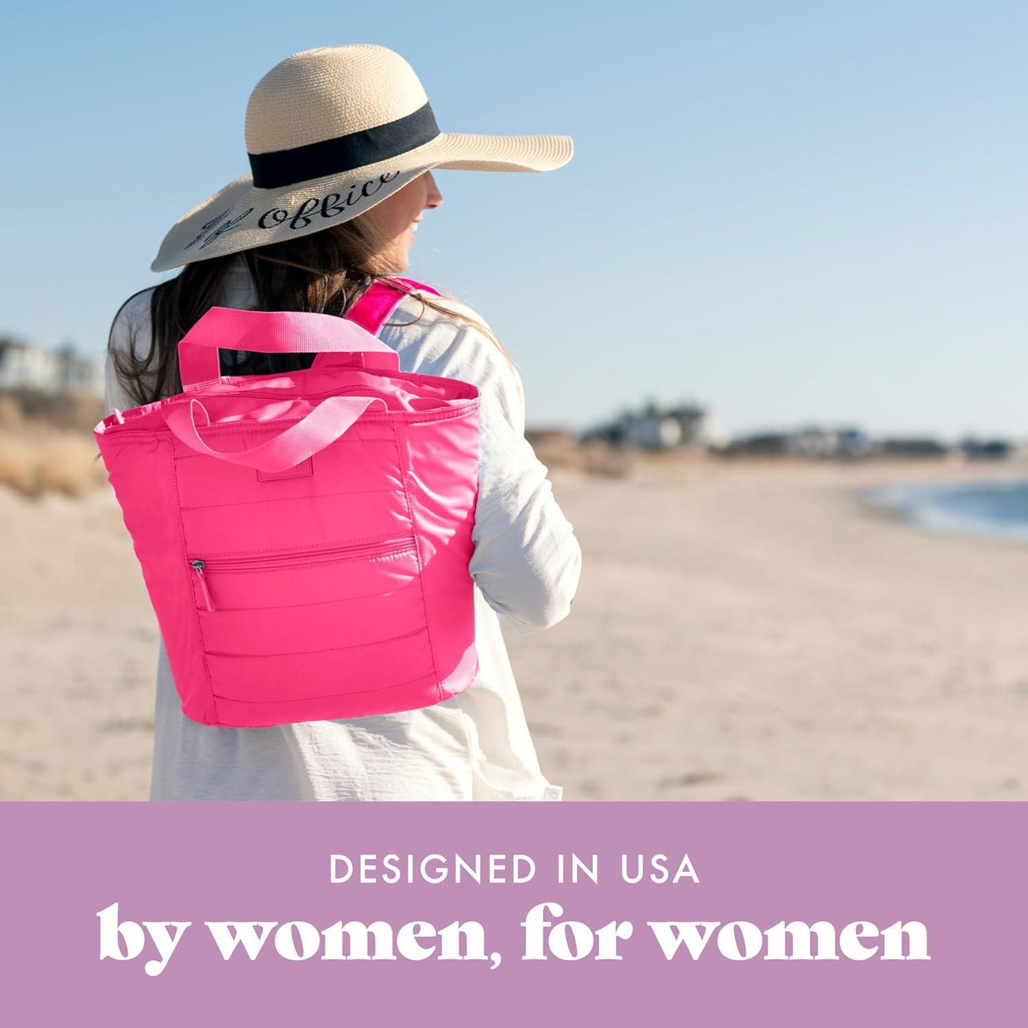 imageFit ampamp Fresh Carefree Cooler Collection  Insulated Leakproof WaterResistant Tote ampamp Mini Sling Bag for Summer Pool ampamp Travel18Can  Hot Pink