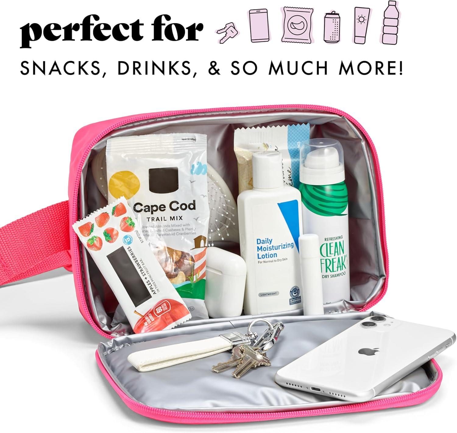 imageFit ampamp Fresh Carefree Cooler Collection  Insulated Leakproof WaterResistant Tote ampamp Mini Sling Bag for Summer Pool ampamp Travel3Can  Hot Pink