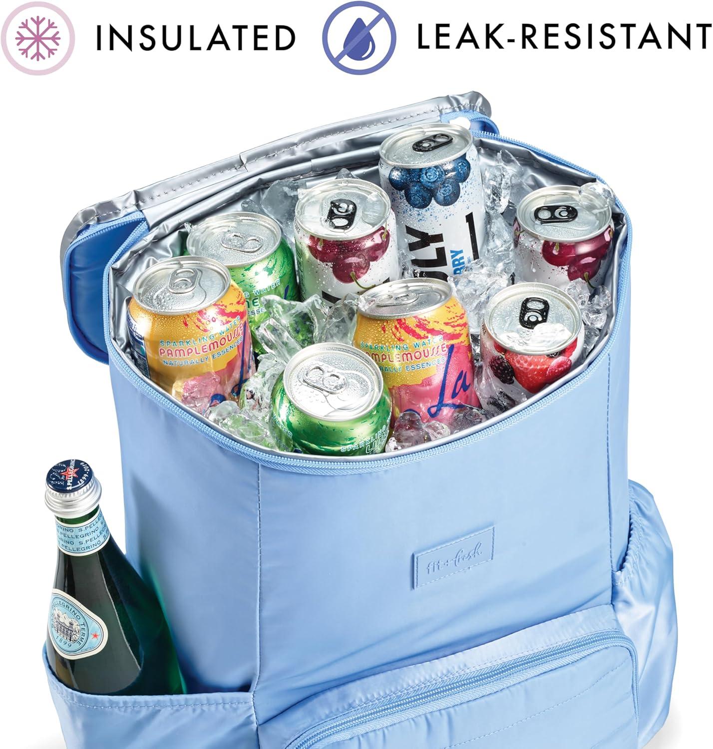 imageFit ampamp Fresh Insulated Backpack Soft Cooler  LeakResistant Beach ampamp Travel Bag for Women 24 Can Capacity Picnic ampamp Cooler BagCornflower