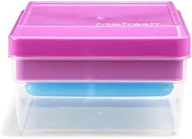 imageFit ampamp Fresh Kids SpillProof Meal Container 14 ounce capacity Colors may varyDivided Lunch Pack Carrier w Ice Pack