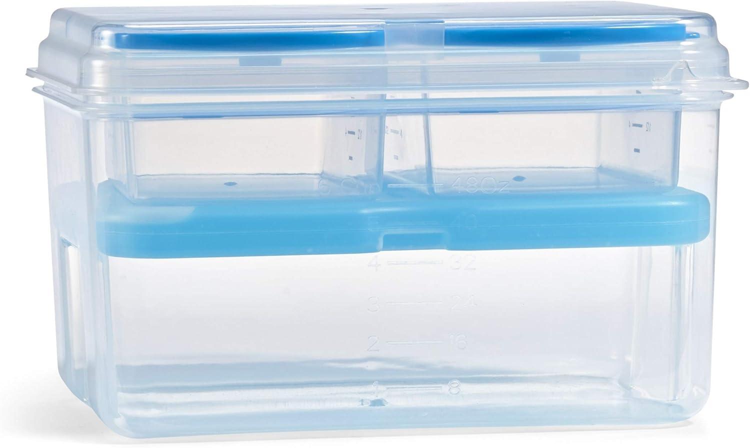 imageFit ampamp Fresh Pink Salad Container For Lunch 4 Cup Adult Salad Lunch Box With Compartments ampamp Ice PackEntree Set  Blue