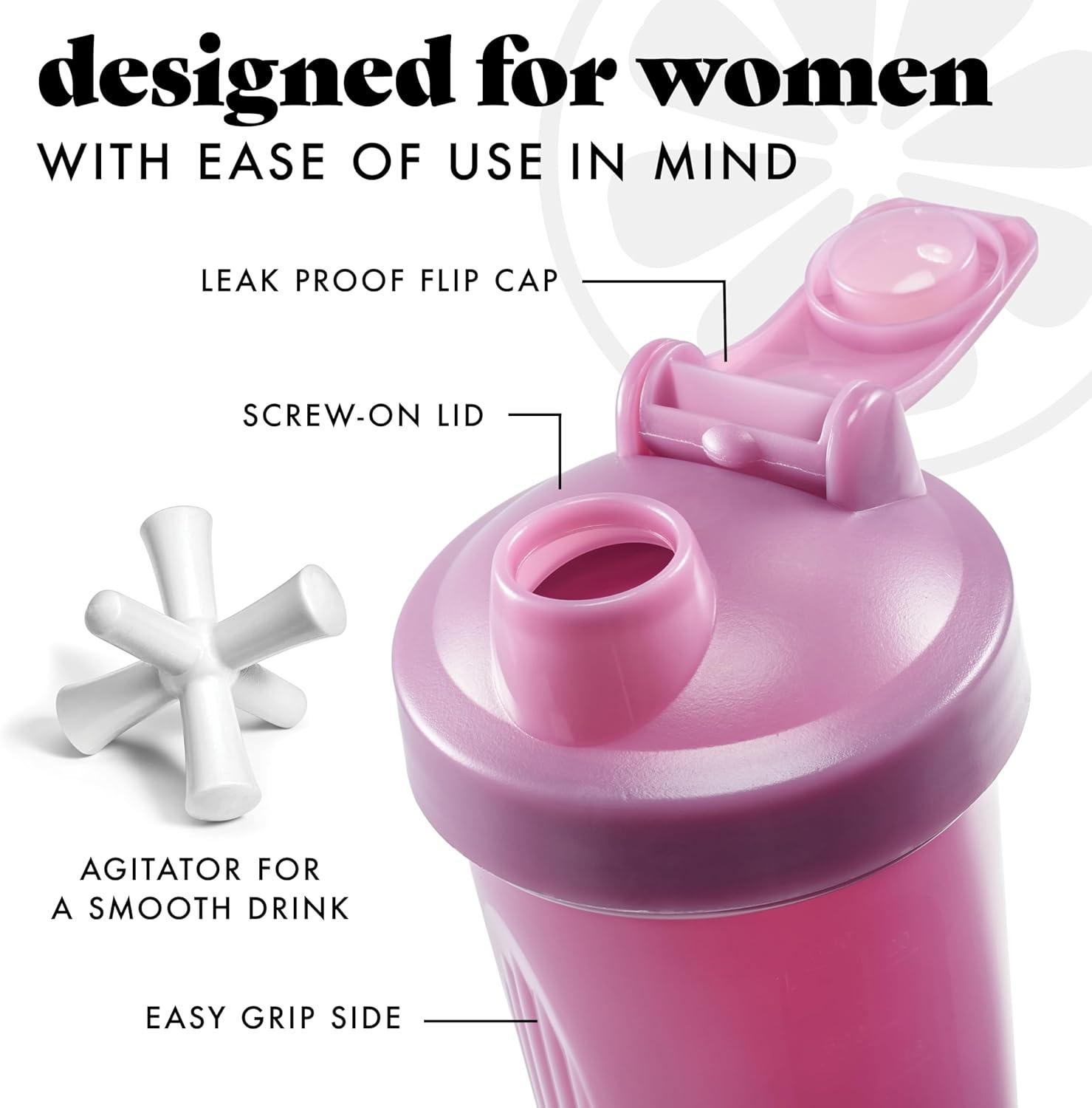 imageFit ampamp Fresh Shaker Bottle Leak Proof Sports Blender Bottle for Protein Mix For Women Durable Protein Shaker Cup 24 ozwith Unique Agitator for Smooth Mixing MauveMauve Purple