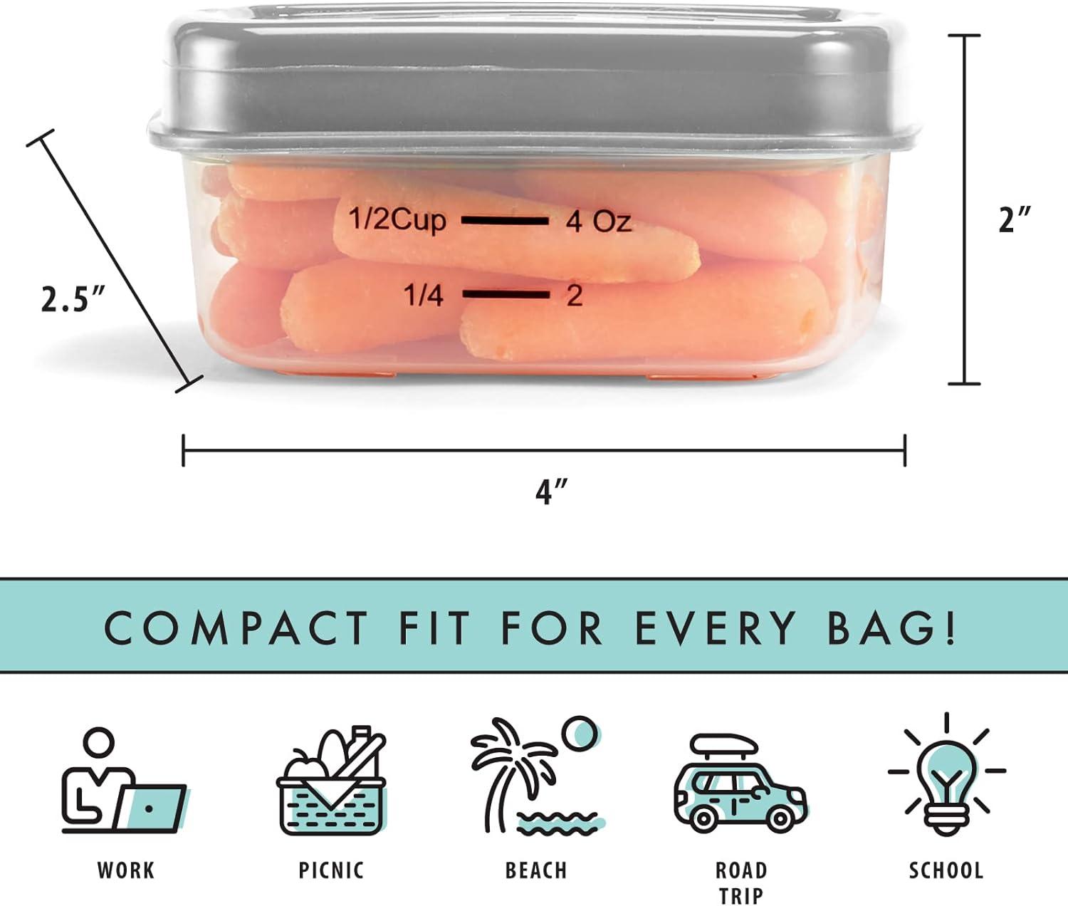 imageFit ampamp Fresh Small Plastic Containers With Lids 4 oz Snack Containers for Adults and Kids Reusable Leakproof Dressing and Condiment Containers Multicolor 5PK Light12 Cup