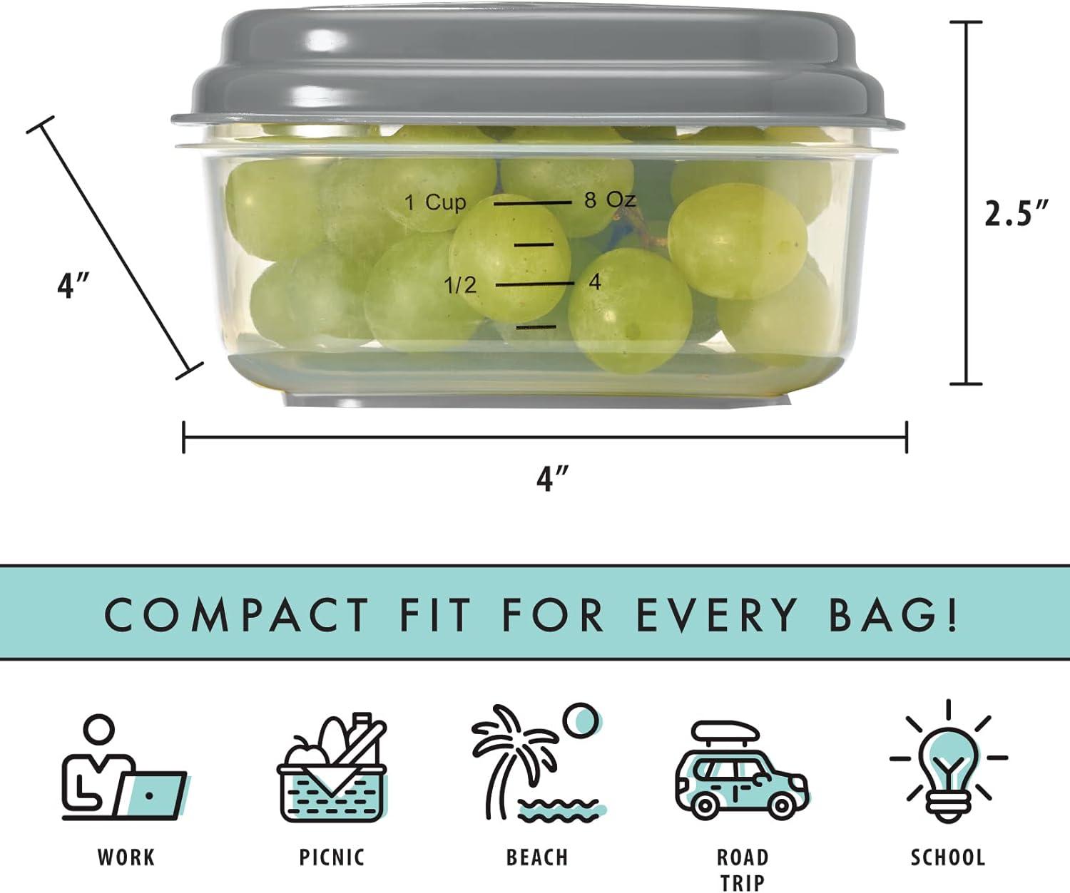 imageFit ampamp Fresh Small Plastic Containers With Lids 4 oz Snack Containers for Adults and Kids Reusable Leakproof Dressing and Condiment Containers Multicolor 5PK Light1 Cup