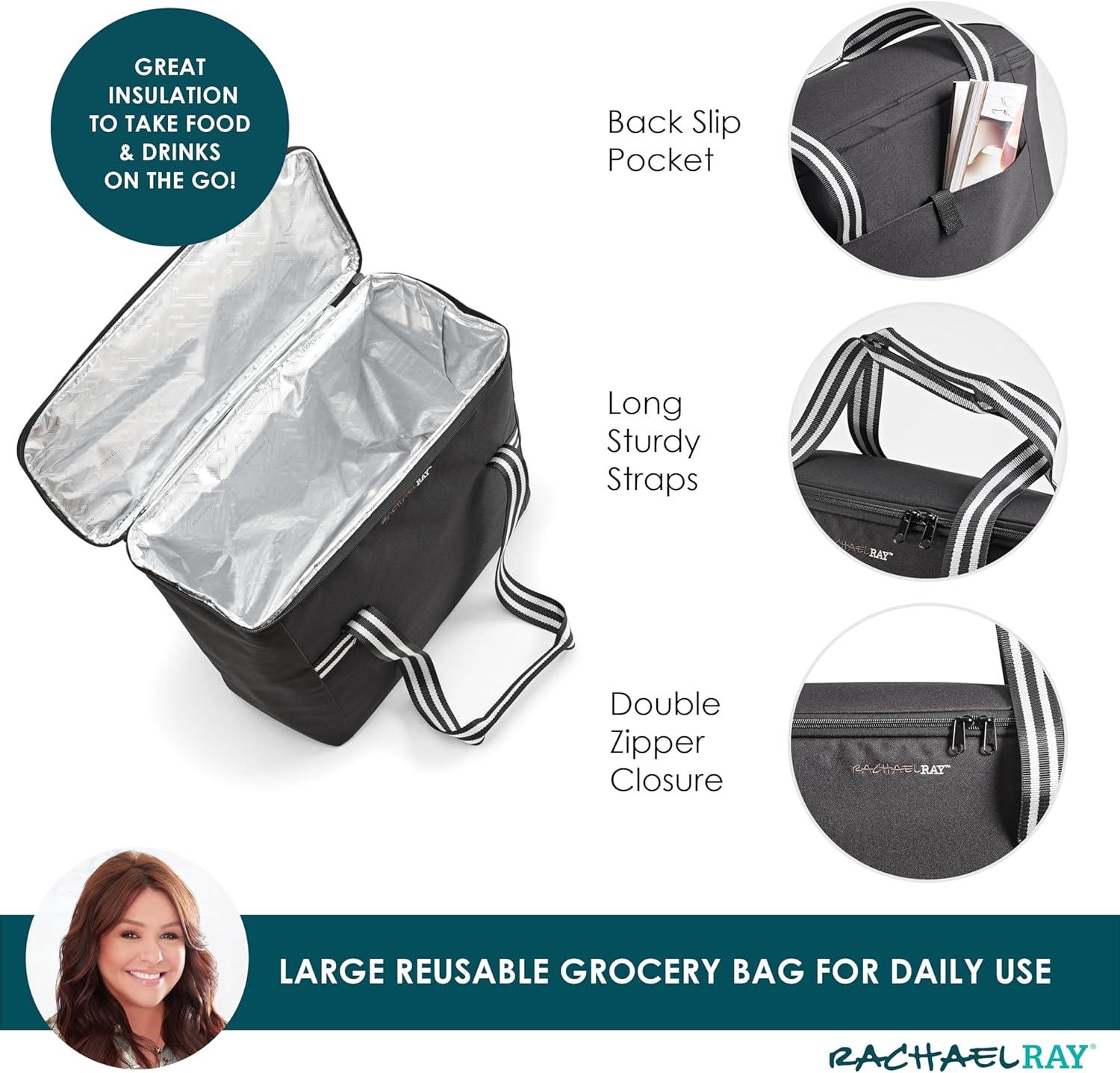 imageRachael Ray Insulated Thermal Canvas Tote IvoryBlack