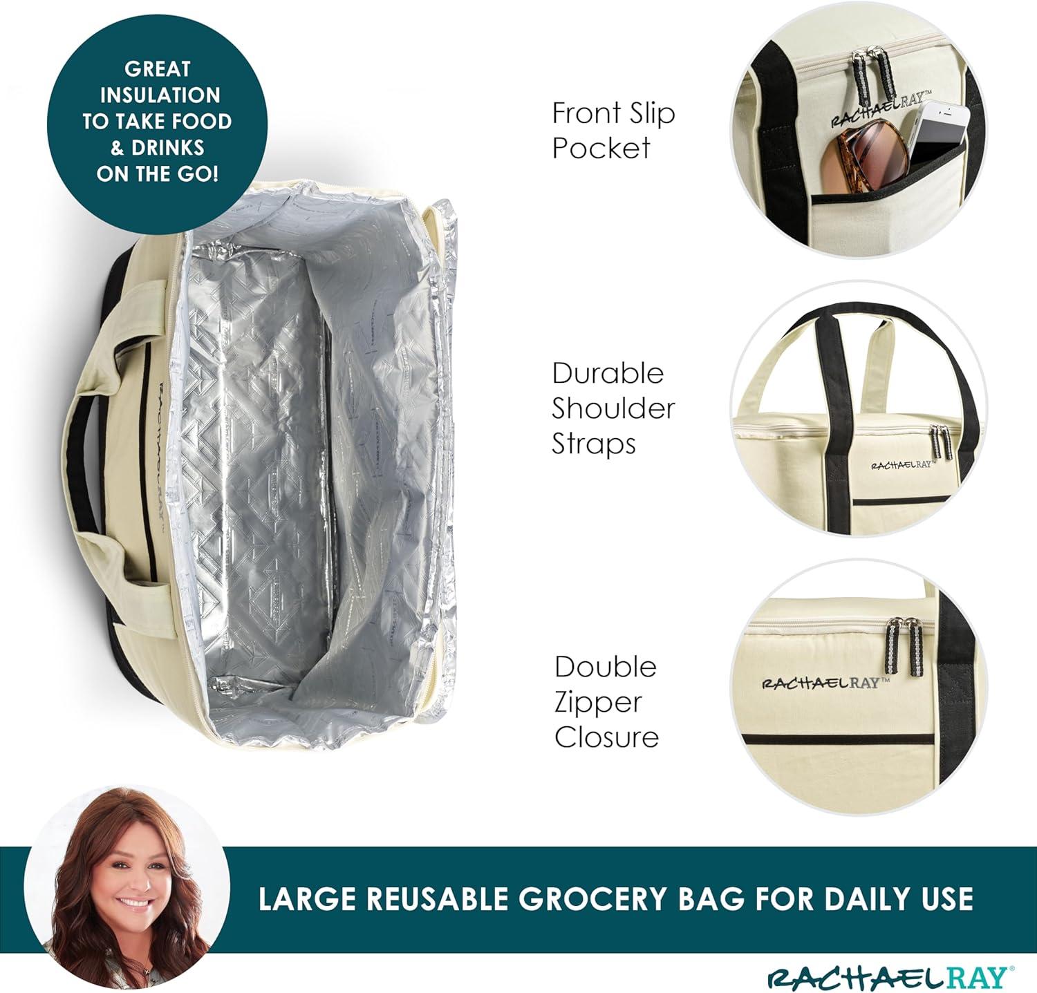imageRachael Ray Insulated Thermal Canvas Tote IvoryIvory