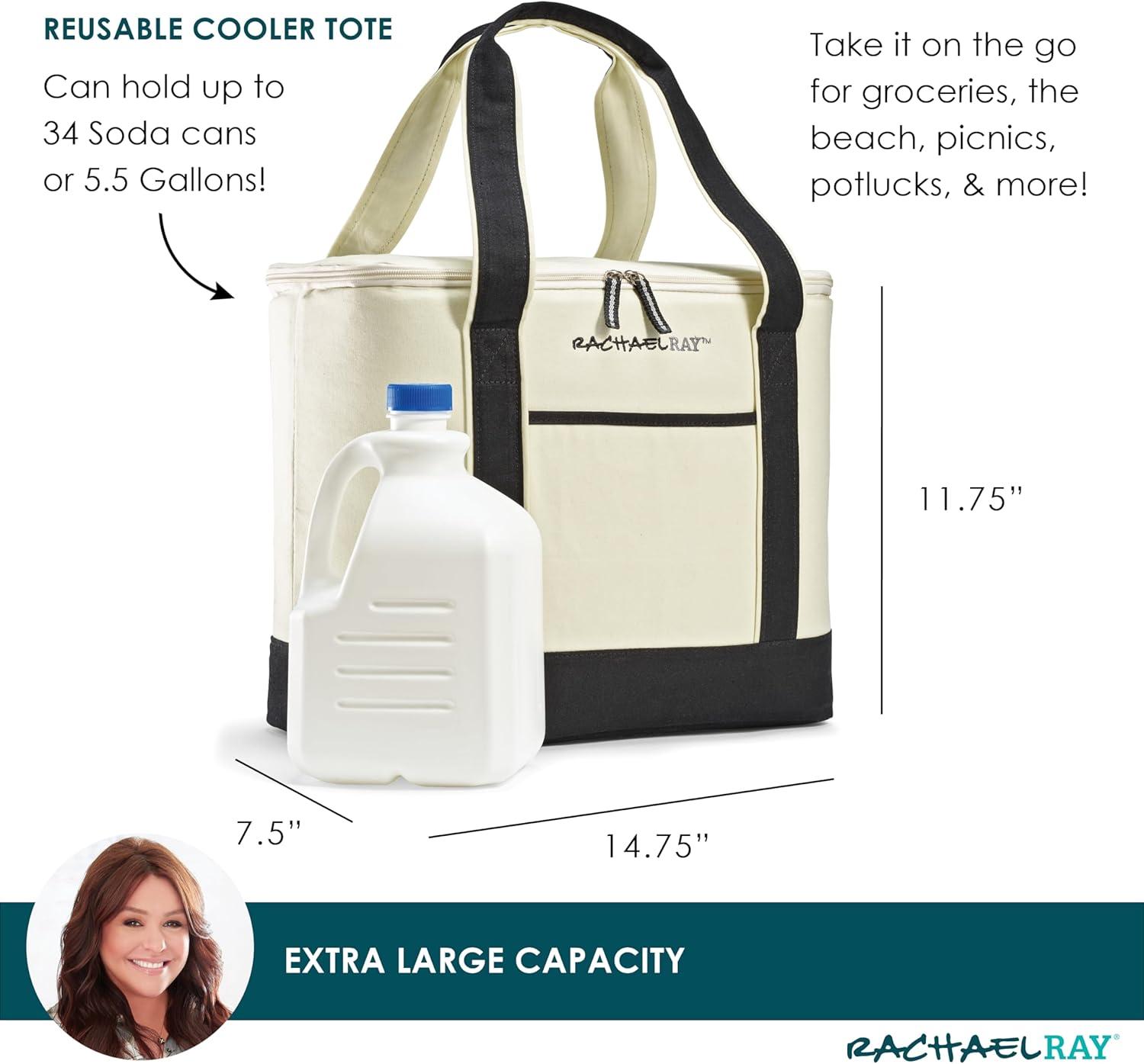 imageRachael Ray Insulated Thermal Canvas Tote IvoryIvory