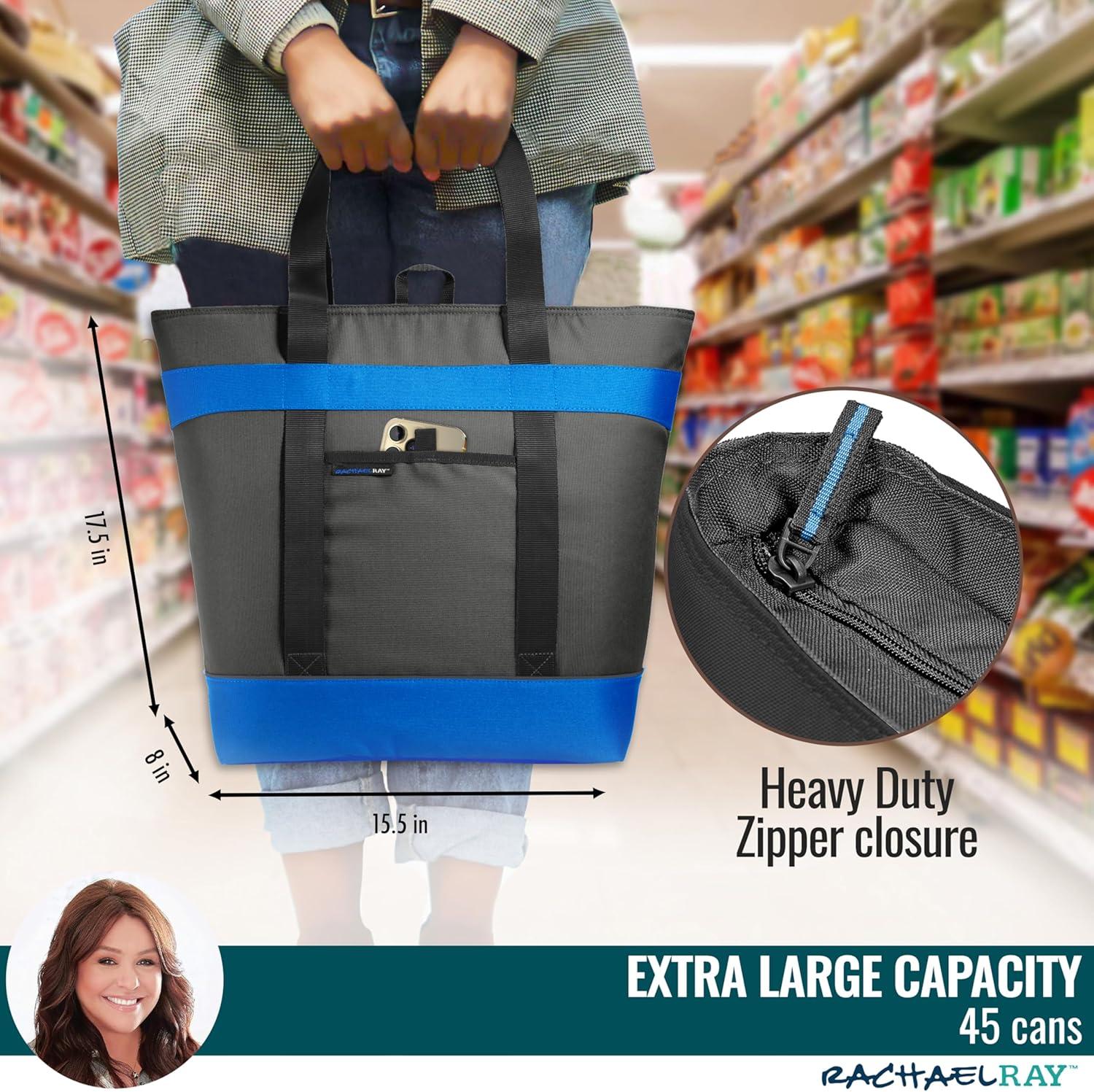imageRachael Ray Jumbo Chillout Thermal Tote Insulated Soft Sided Cooler BagBlack