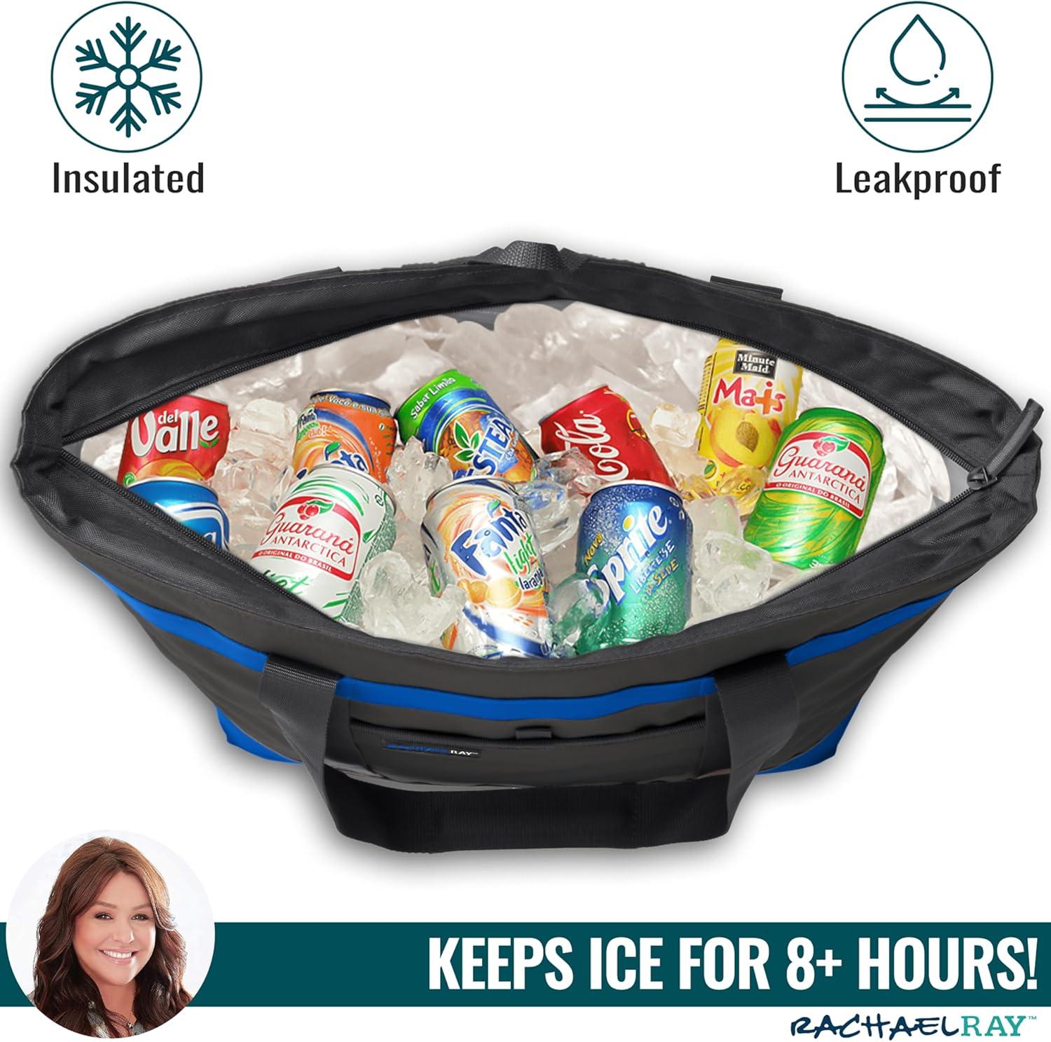 imageRachael Ray Jumbo Chillout Thermal Tote Insulated Soft Sided Cooler BagBlack