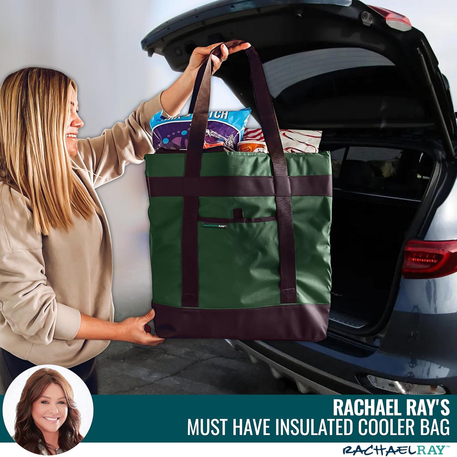 imageRachael Ray Jumbo Chillout Thermal Tote Insulated Soft Sided Cooler BagForest Green