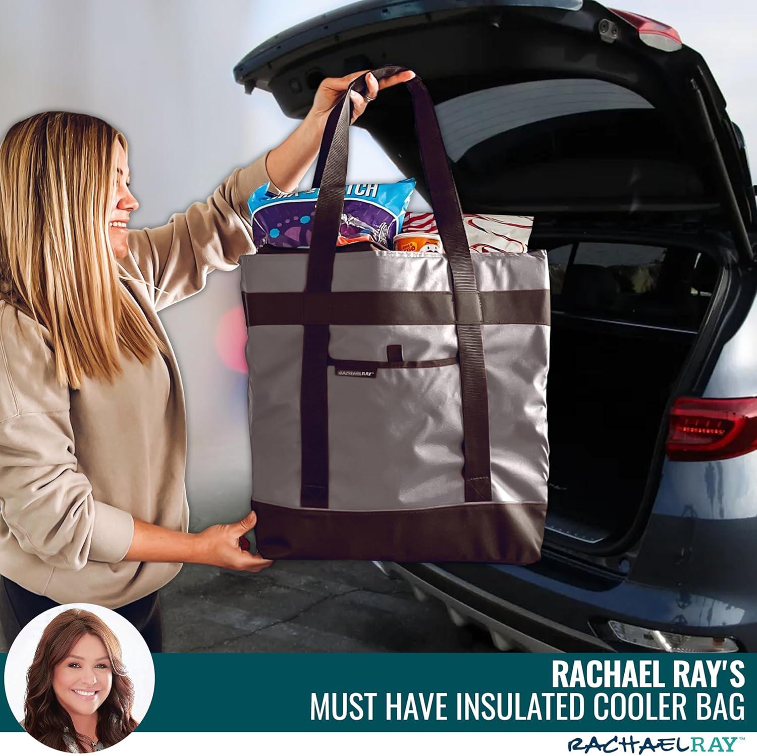 imageRachael Ray Jumbo Chillout Thermal Tote Insulated Soft Sided Cooler BagSea Salt Gray