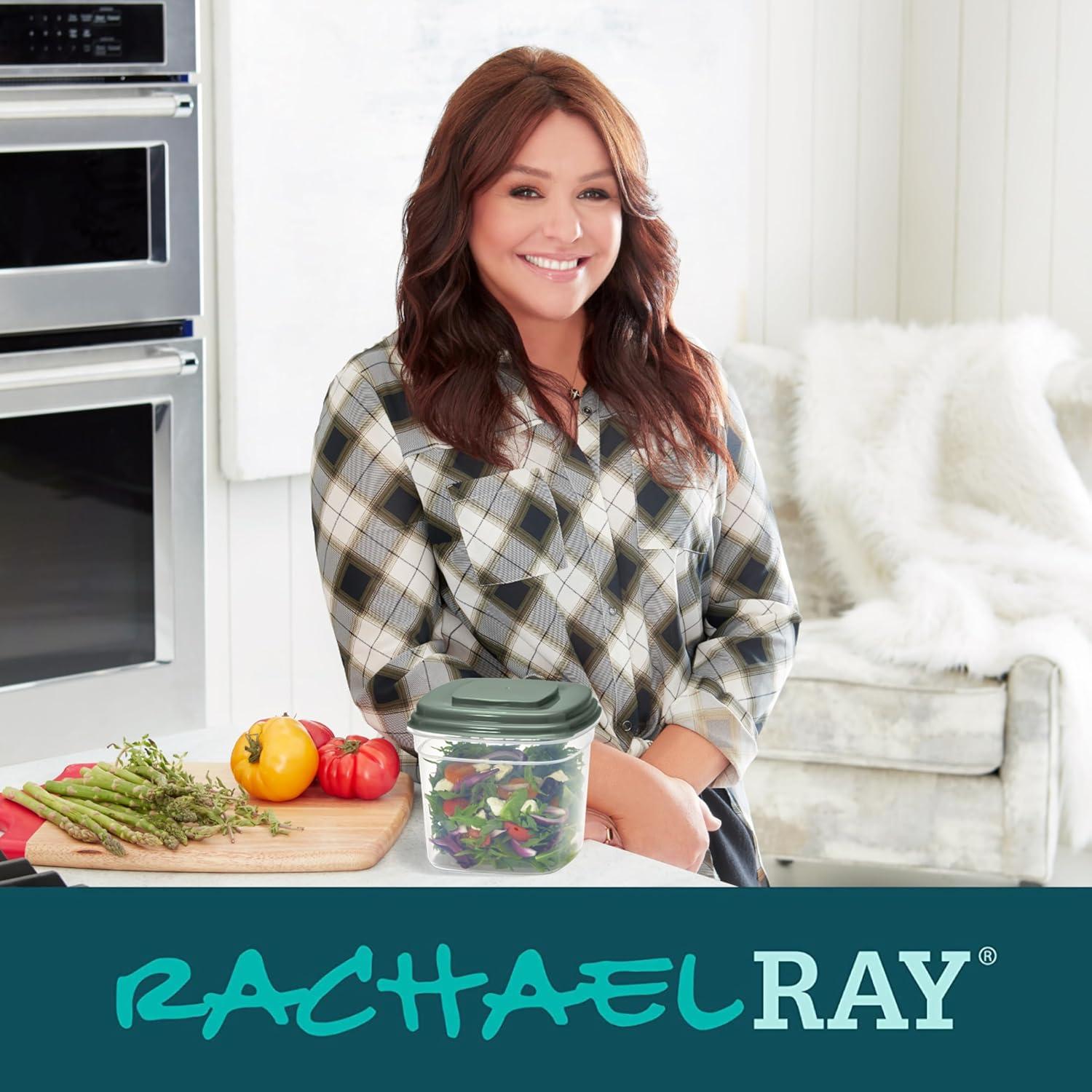 imageRachael Ray Soup ampamp Sandwich Container For Lunch Hot Soup Lunch Container For Adults Reusable Soup Bowl With Container For Sandwich or Toppings Includes Removable Ice Pack Hot or Cold Food StorageDeluxe Salad Set  Green