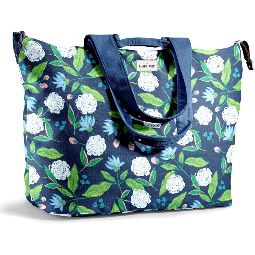 imageFit ampamp Fresh Large Beach Bag for Women  Extra Large Travel Tote With PocketsHappy Hydrangeas