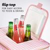 imageFit ampamp Fresh 24Can Soft Cooler Bag Insulated LeakResistant Portable Soft Cooler Large Cooler Soft Sided Cooler Bag Travel Cooler Pina ColadaPink Gingham
