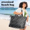 imageFit ampamp Fresh Large Beach Bag for Women  Extra Large Travel Tote With PocketsBw Dot