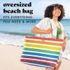 imageFit ampamp Fresh Large Beach Bag for Women  Extra Large Travel Tote With PocketsColorful Stripe