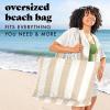 imageFit ampamp Fresh Large Beach Bag for Women  Extra Large Travel Tote With PocketsTaupe