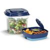 imageFit ampamp Fresh Pink Salad Container For Lunch 4 Cup Adult Salad Lunch Box With Compartments ampamp Ice PackDeluxe Salad Shaker w Ice Pack  Navy