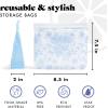 imageFit ampamp Fresh Reusable PEVA Storage Bags 3 Pack Reusable Food Storage Bags LeakProof Bag Durable Reusable Sandwich Bags Freezer Safe Bags Hand Wash Easy to Clean EcoFriendly Pink BowsBlue Floral Toile