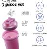 imageFit ampamp Fresh Shaker Bottle Leak Proof Sports Blender Bottle for Protein Mix For Women Durable Protein Shaker Cup 24 ozwith Unique Agitator for Smooth Mixing MauveMauve Purple