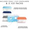 imageFit ampamp Fresh Small Plastic Containers With Lids 4 oz Snack Containers for Adults and Kids Reusable Leakproof Dressing and Condiment Containers Multicolor 5PK Light1 Cup