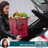 imageRachael Ray Chillout Soft Cooler Bag Large Reusable Insulated Grocery Bag with Zippered Top Travel Tote for Hot or Cold Food Grocery Tote BagBurgundy