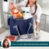 imageRachael Ray Field Tote  Soft Sided Zippered Cooler Bag Insulated and Leak Proof Grocery Bag Portable Travel Cooler Hot or Cold Carrier Navy