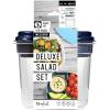 imageFit ampamp Fresh Pink Salad Container For Lunch 4 Cup Adult Salad Lunch Box With Compartments ampamp Ice PackDeluxe Salad Shaker w Ice Pack  Navy